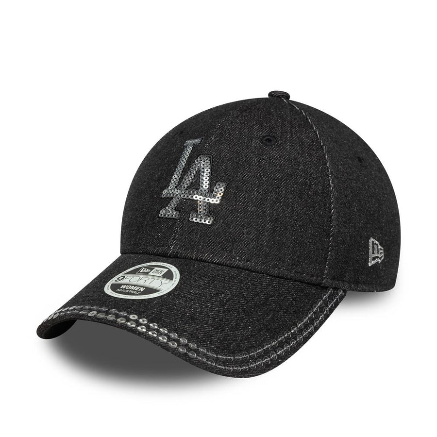 Los Angeles Dodgers 9FORTY Womens Sequin Black Cap