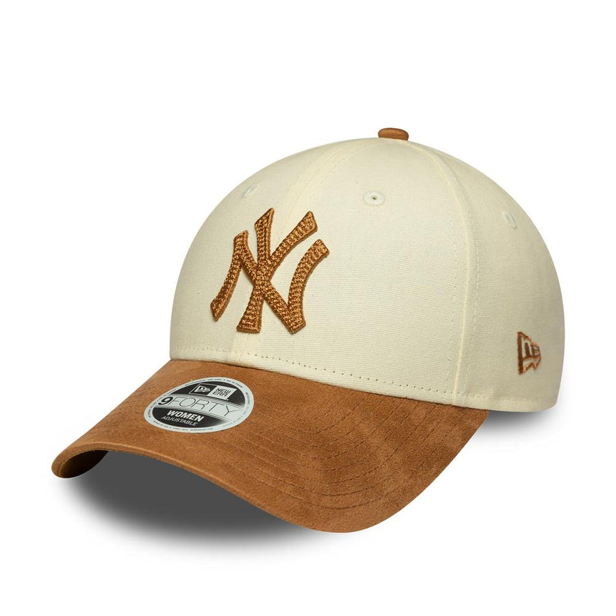 New York Yankees 9FORTY Womens Faux Suede Light Beige Cap