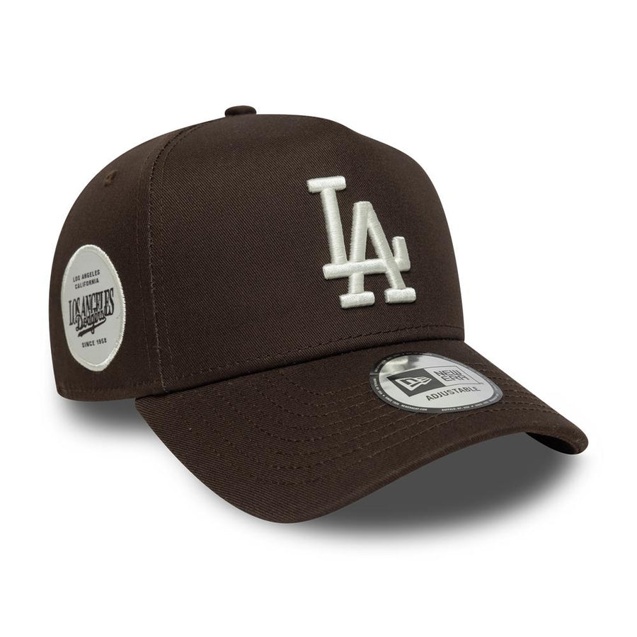 Los Angeles Dodgers E-Frame MLB Sidepatch Dark Brown Trucker Cap