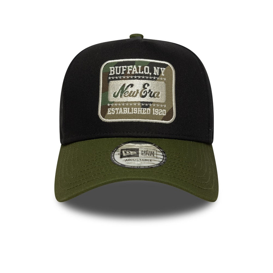 New Era E-Frame Camo Patch Black Trucker Cap