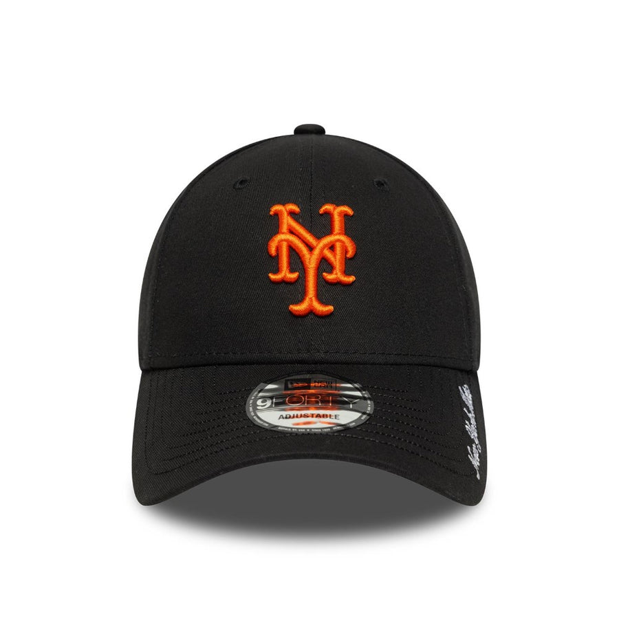 New York Mets 9FORTY Visor Script Black Cap