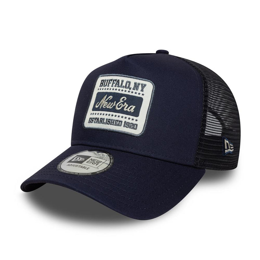 New Era A-Frame Buffalo NY Patch Navy Trucker Cap