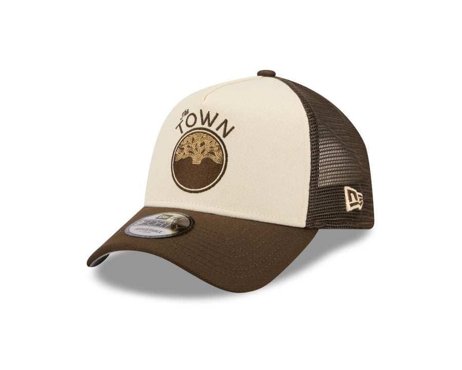 Golden State Warriors Aframe NBA City Edition Stone/Brown Trucker Cap