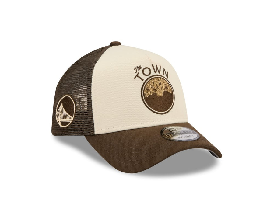 Golden State Warriors Aframe NBA City Edition Stone/Brown Trucker Cap