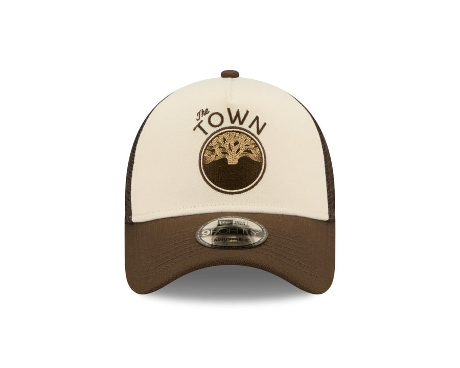 Golden State Warriors Aframe NBA City Edition Stone/Brown Trucker Cap