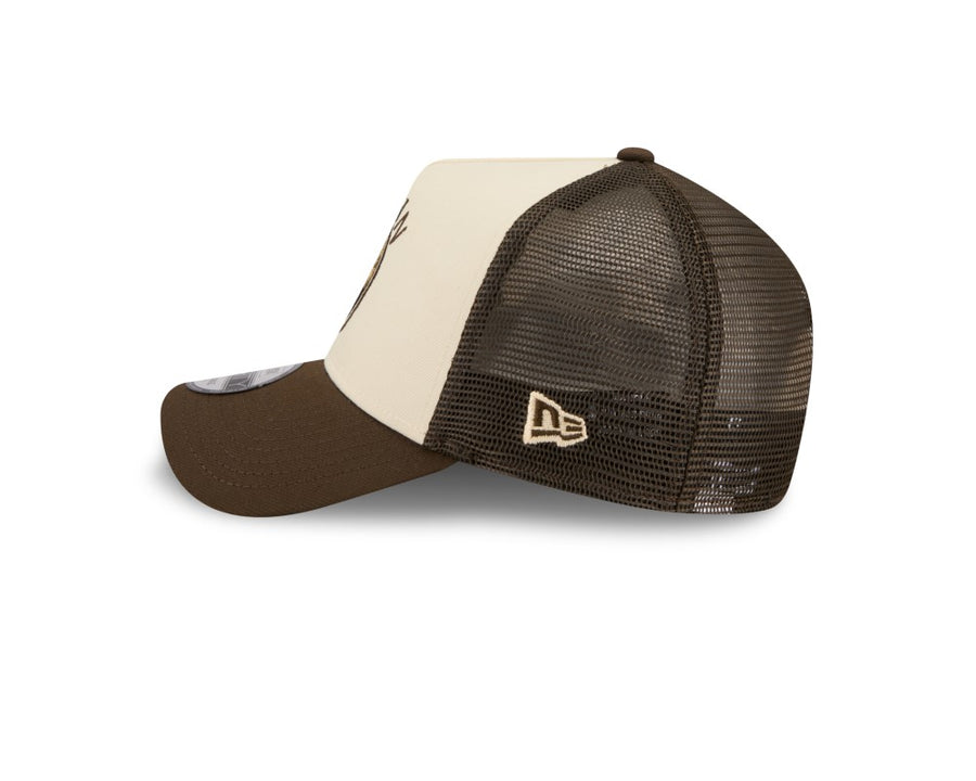Golden State Warriors Aframe NBA City Edition Stone/Brown Trucker Cap