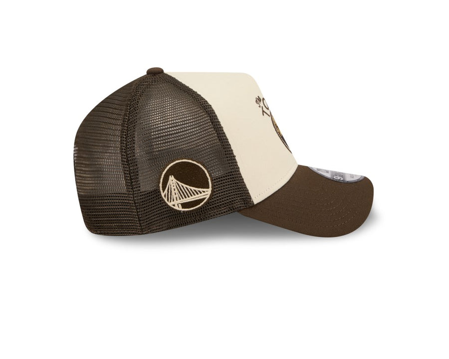 Golden State Warriors Aframe NBA City Edition Stone/Brown Trucker Cap