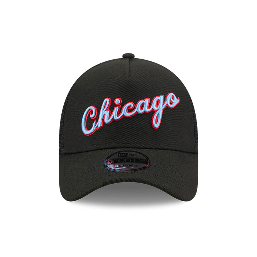 Chicago Bulls Aframe NBA City Edition Black Trucker Cap