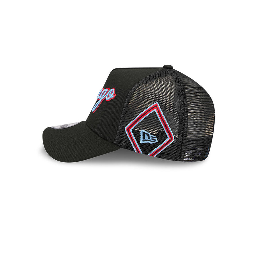Chicago Bulls Aframe NBA City Edition Black Trucker Cap