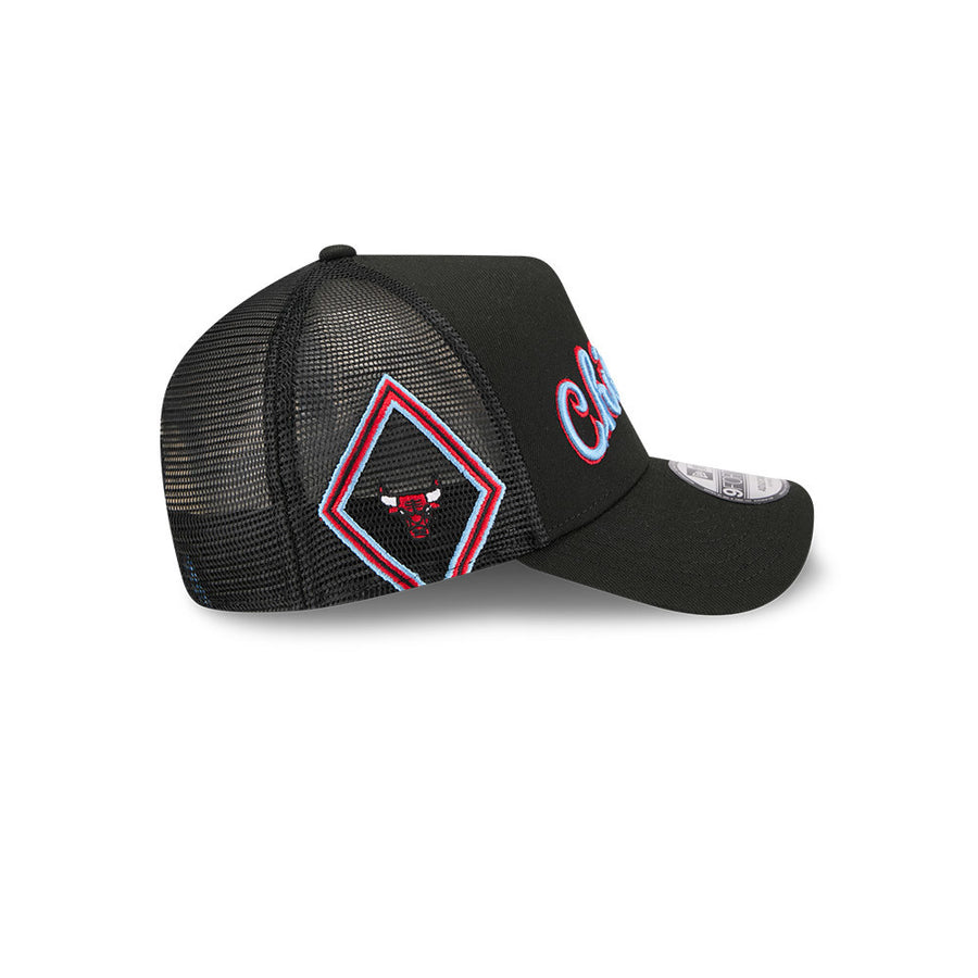 Chicago Bulls Aframe NBA City Edition Black Trucker Cap
