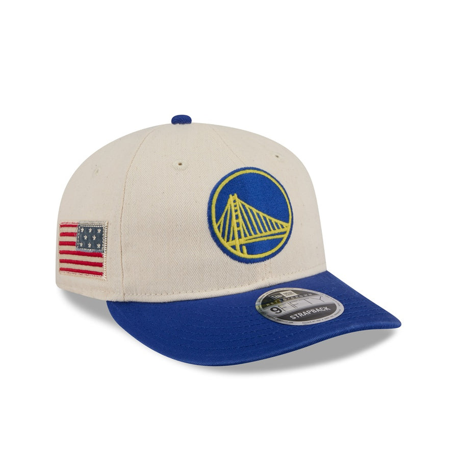 Golden State Warriors 9FIFTY Retro Crown Americana Herringbone Stone Cap