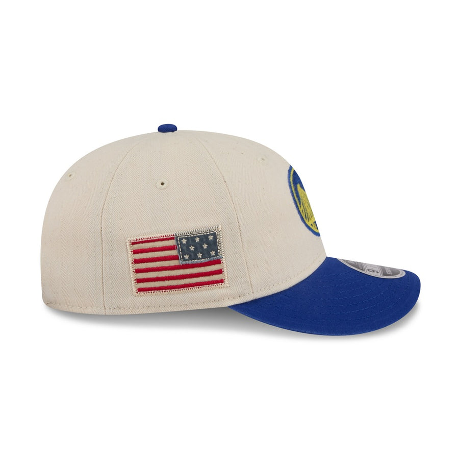 Golden State Warriors 9FIFTY Retro Crown Americana Herringbone Stone Cap