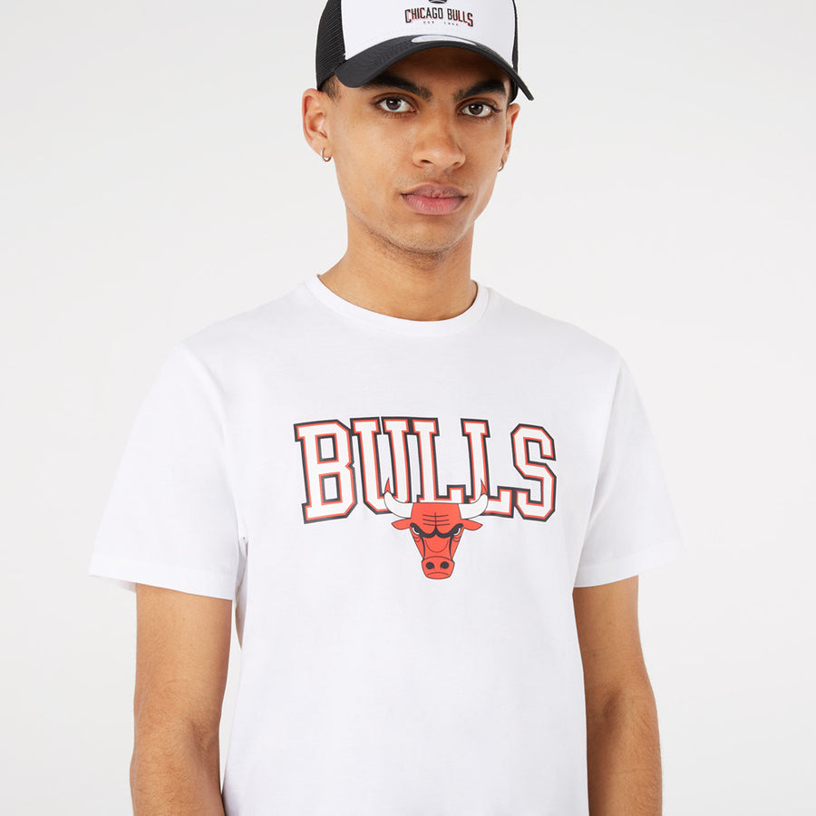 Chicago Bulls NBA Basketball Hoop Graphic White Tee