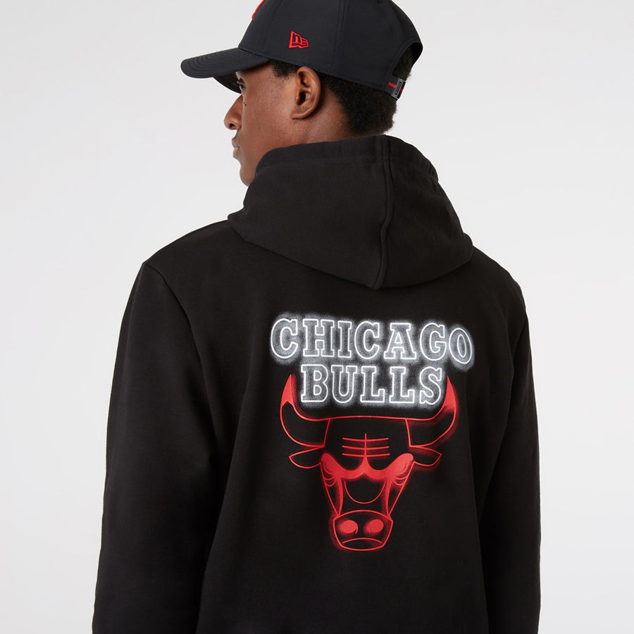 Chicago Bulls NBA Neon Pull Over Black Hoody
