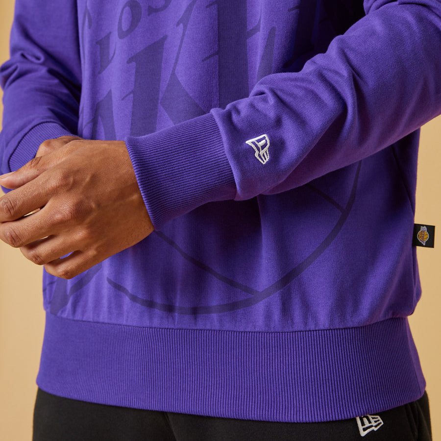 Los Angeles Lakers Crew Washed Pack Graphic Purple Pullover