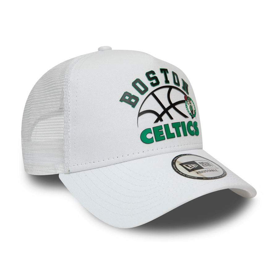 Boston Celtics NBA Graphic White Trucker Cap