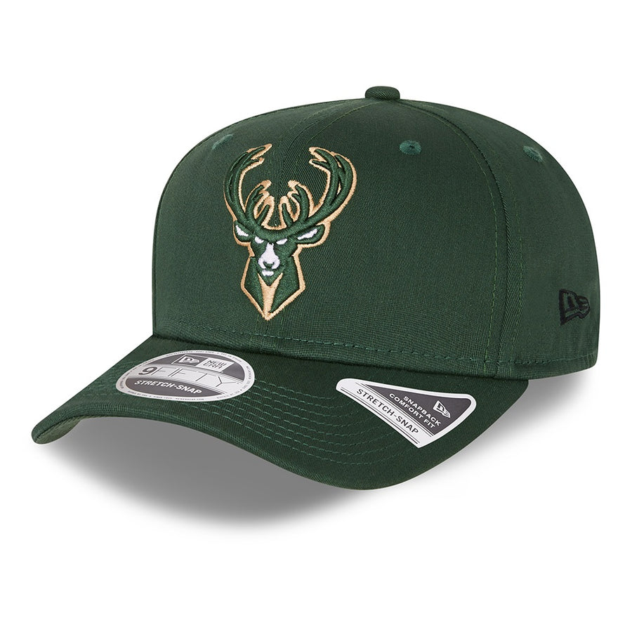 Milwaukee Bucks 9Fifty Team Colour Stretch Snap Green Cap