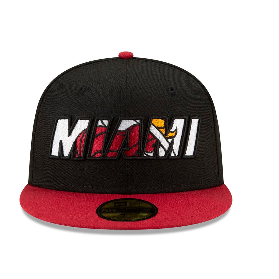 Miami Heat 59FIFTY NBA21 Draft Black/Red Cap
