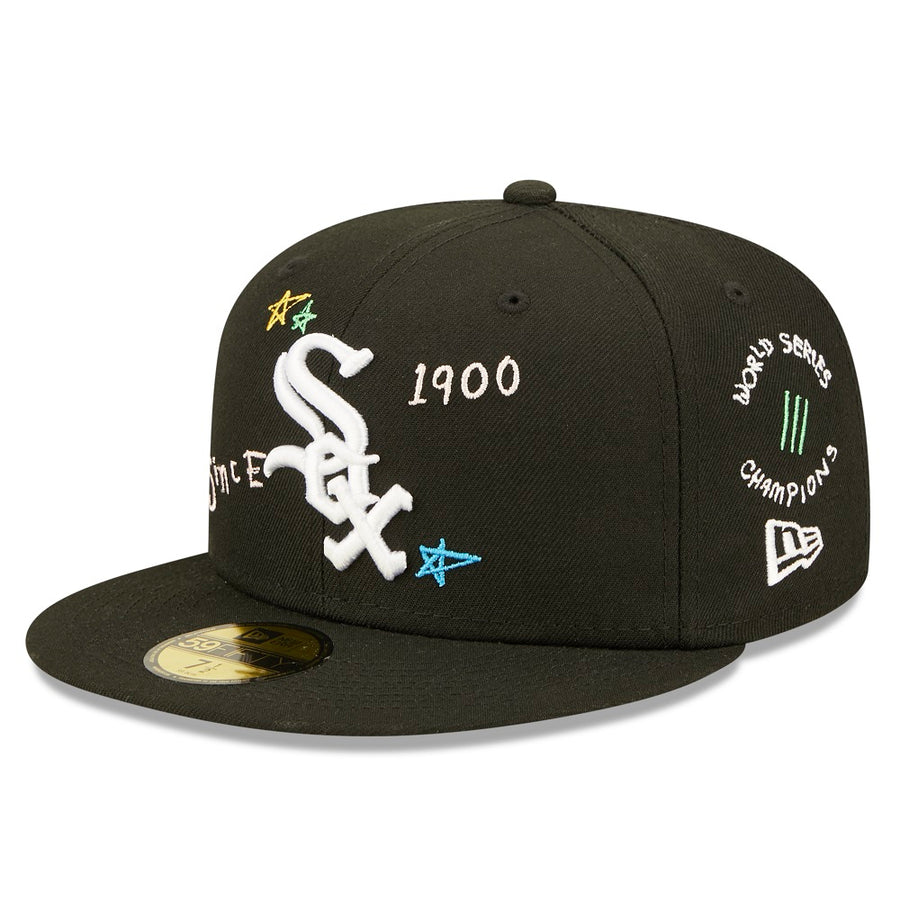 Chicago White Sox 59FIFTY Scribble Black Cap