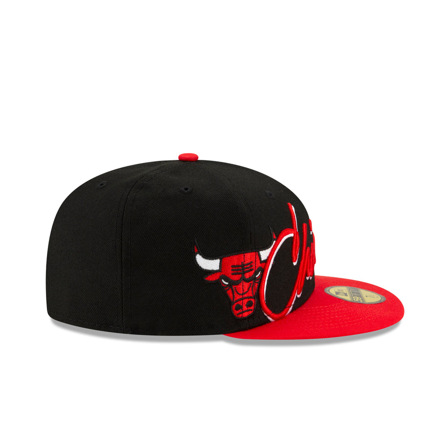 Chicago Bulls 59 Fifty City Script Black/Red Cap