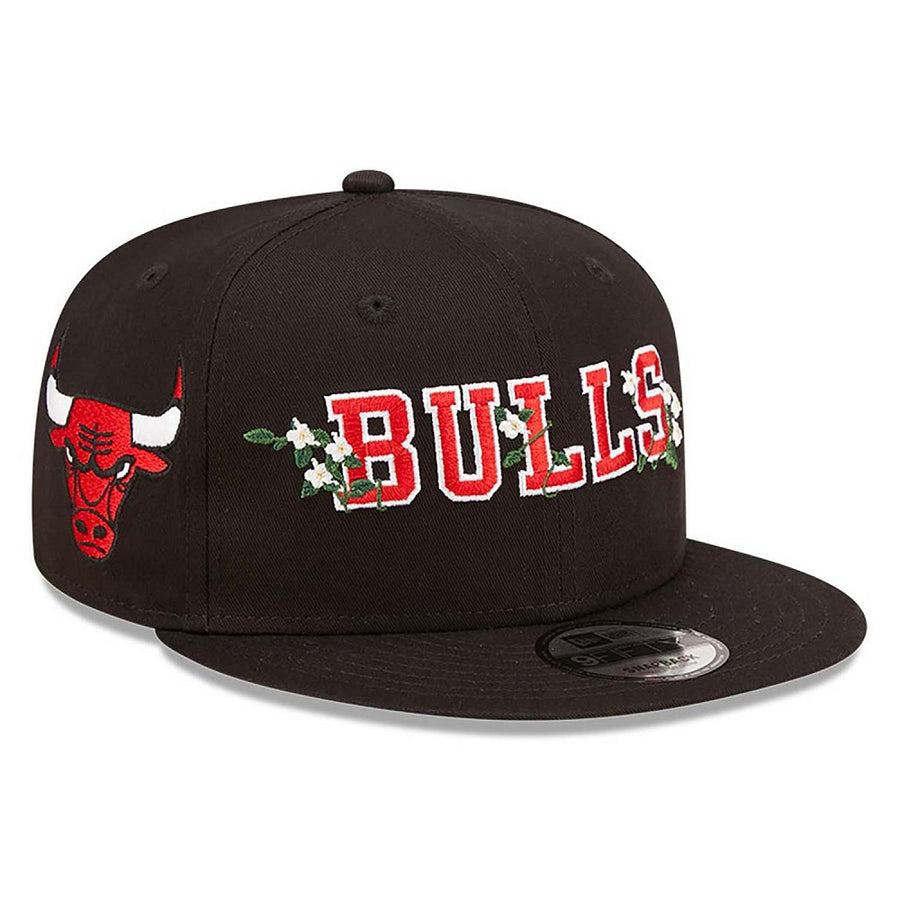 Chicago Bulls 9FIFTY Flower Wordmark Black Cap