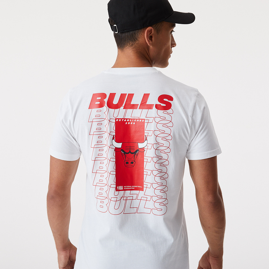 Chicago Bulls NBA Repeat Back Logo White Tee