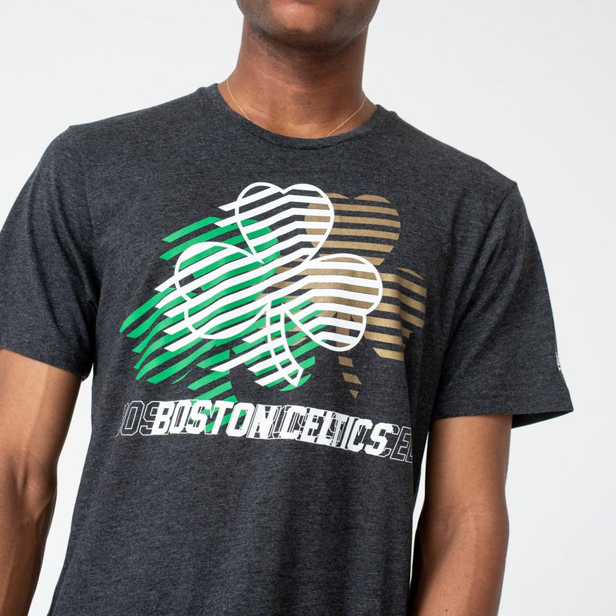 Boston Celtics NBA Logo Repeat Black Tee
