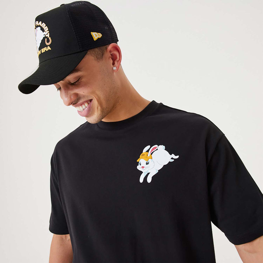 New Era Character Graphic Over Sized Black Tee
