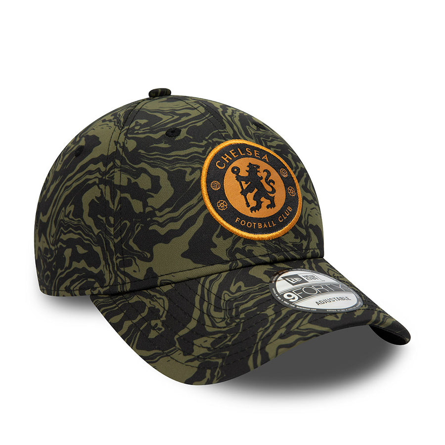 Chelsea Football Club 9FORTY All Over Print Olive Cap