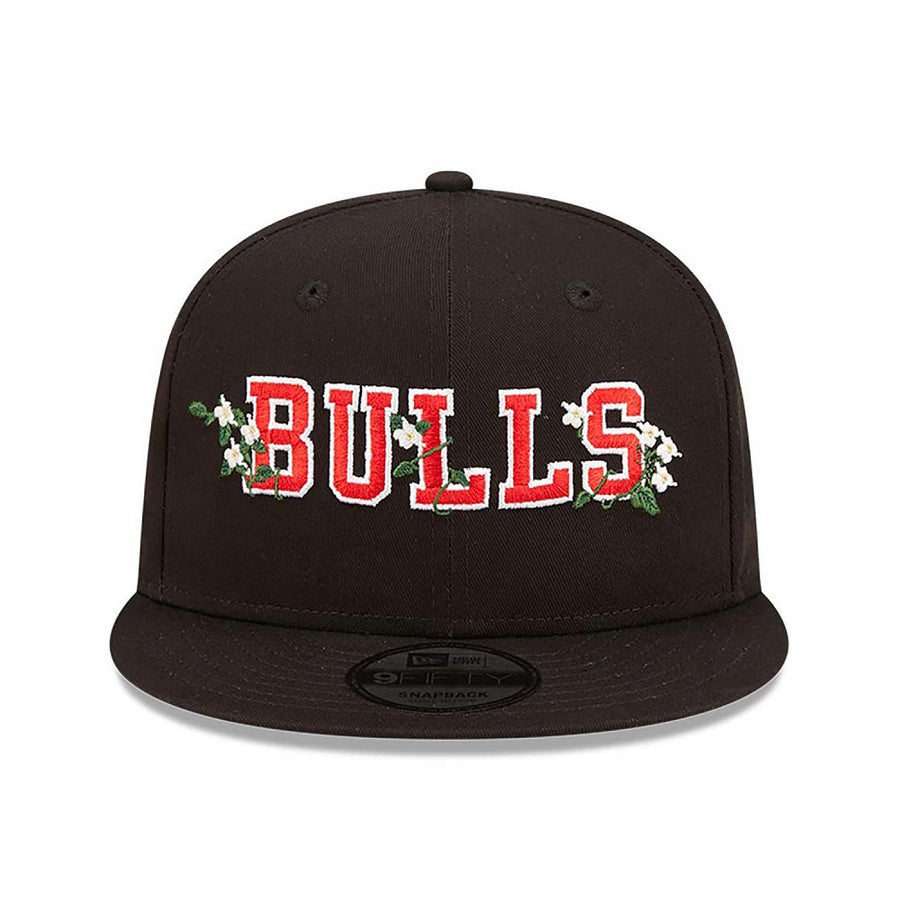 Chicago Bulls 9FIFTY Flower Wordmark Black Cap
