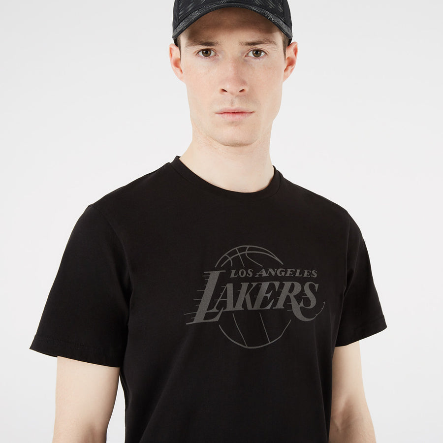 Los Angeles Lakers Reflective Print Black Tee