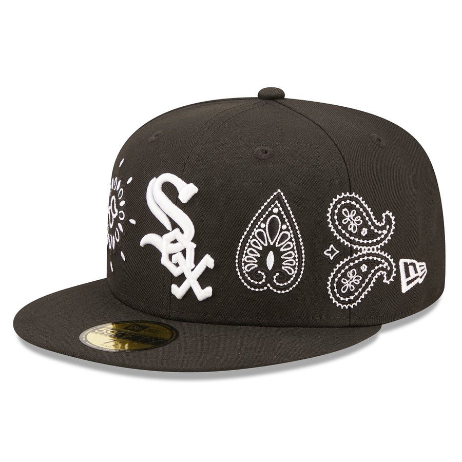 Chicago White Sox 59FIFTY All Over Print Paisley Black Cap