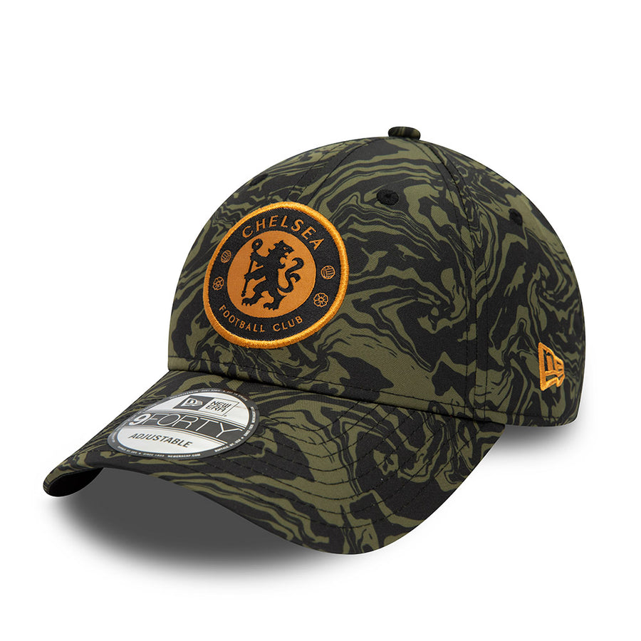 Chelsea Football Club 9FORTY All Over Print Olive Cap