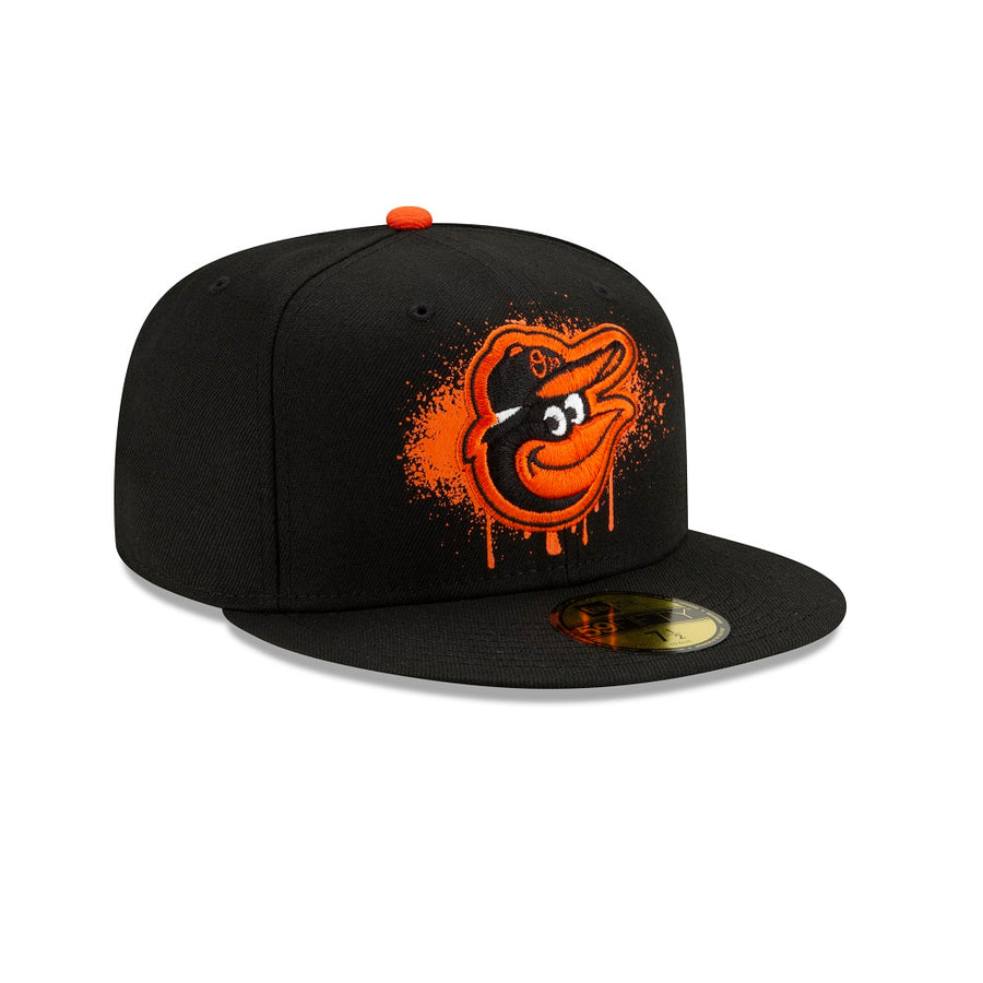 Baltimore Orioles 59Fifty Spray Paint Logo Black Cap