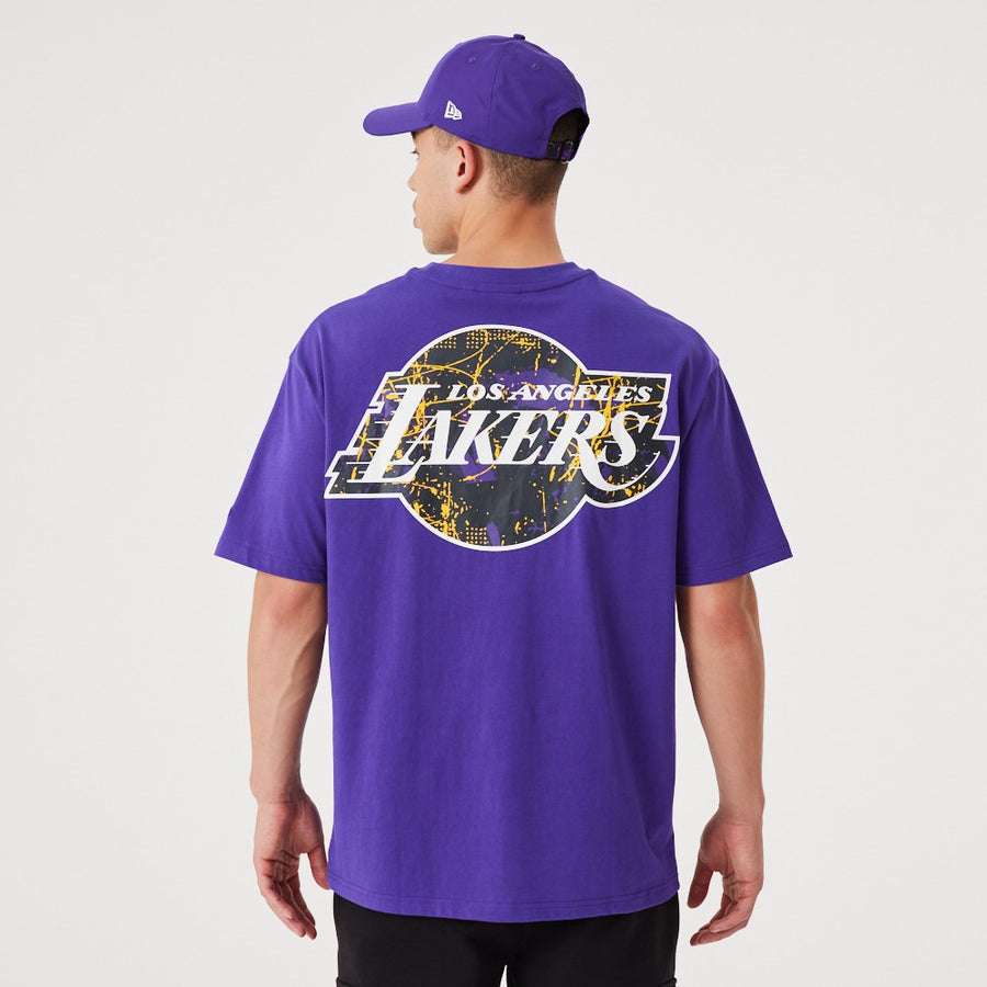 Los Angeles Lakers Infill Team Logo Over Sized Purple Tee