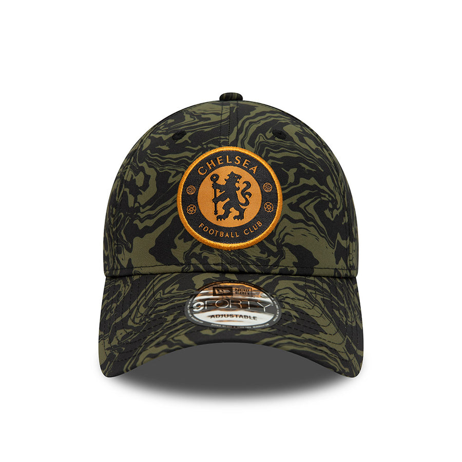 Chelsea Football Club 9FORTY All Over Print Olive Cap