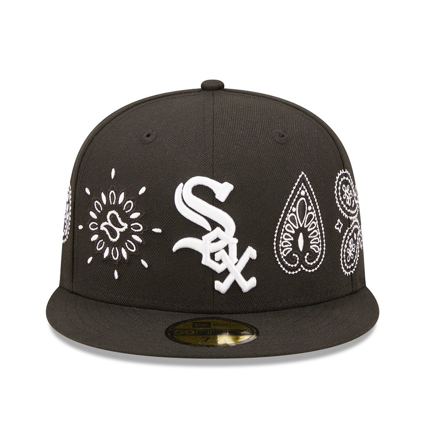 Chicago White Sox 59FIFTY All Over Print Paisley Black Cap
