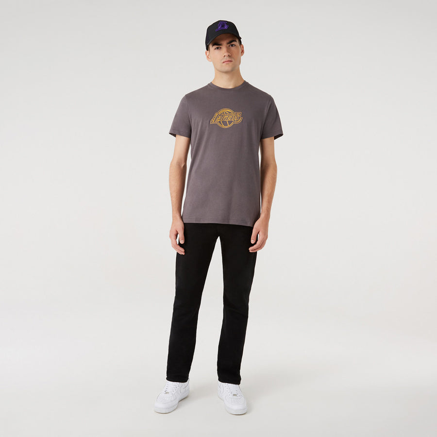 Los Angeles Lakers NBA Chain Stitch Grey Tee