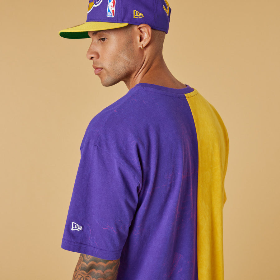 Los Angeles Lakers Washed Pack Graphic Yellow/Purple Tee