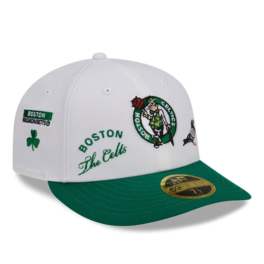 Boston Celtics Low Profile 59FIFTY NBA X Staple White Cap