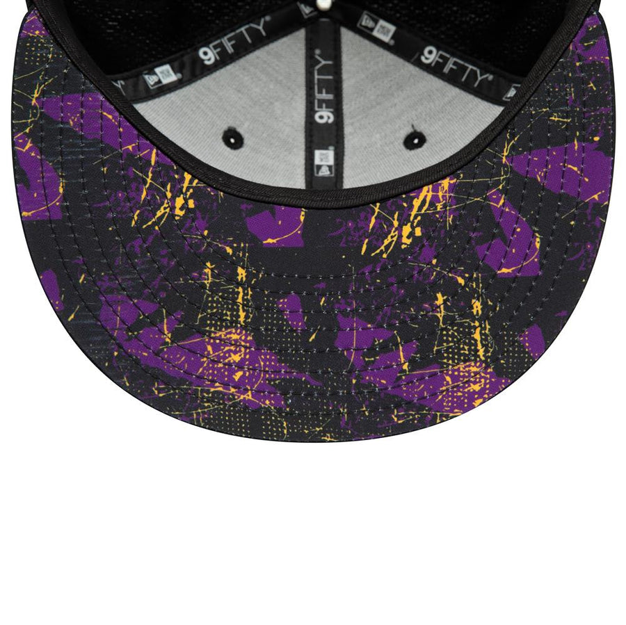 Los Angeles Lakers 9FIFTY Print Infill Black Cap