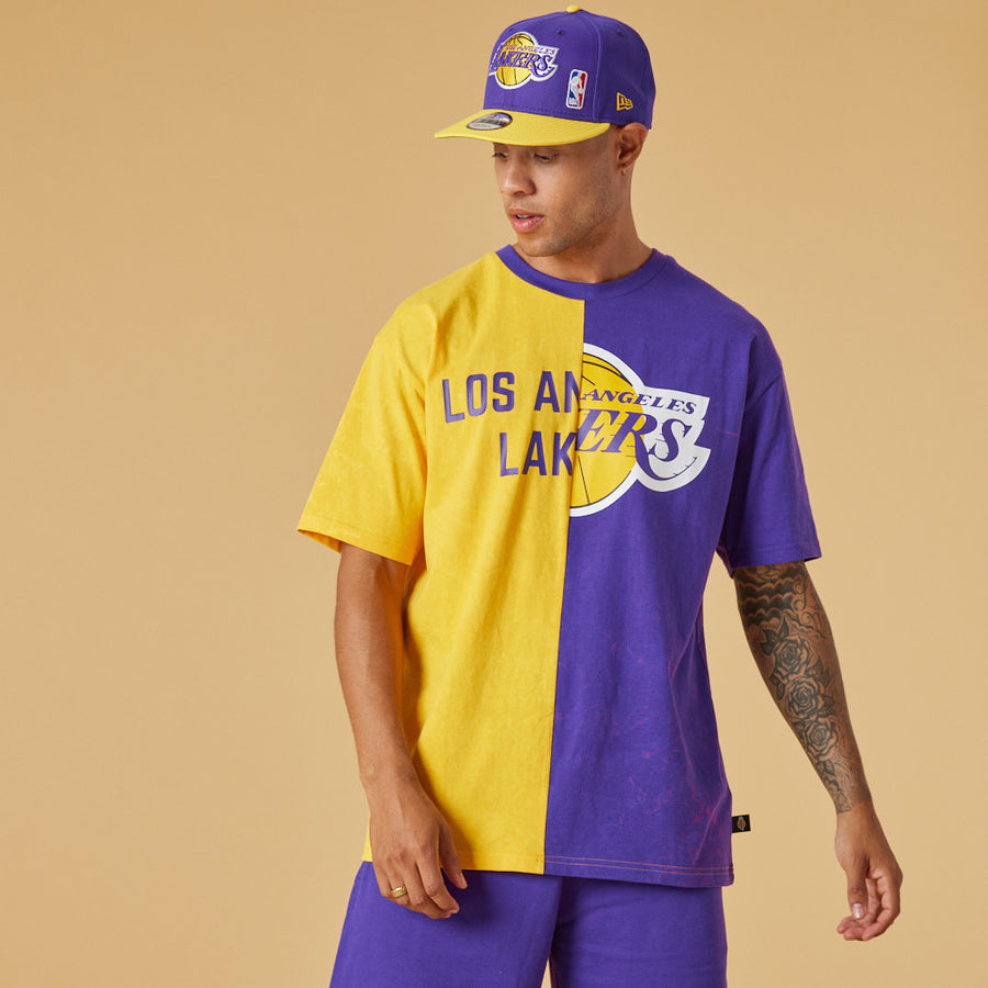 Los Angeles Lakers Washed Pack Graphic Yellow/Purple Tee